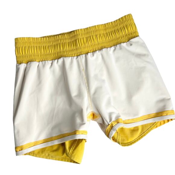 Albion Mustard Lunge Shorts High Waisted Stretch Running Workout Yellow Small - Picture 5 of 8